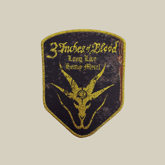 Temporal Dimensions Patches 3 Inches of Blood Long Live Heavy Metal Golden Glitter Border Woven Patch