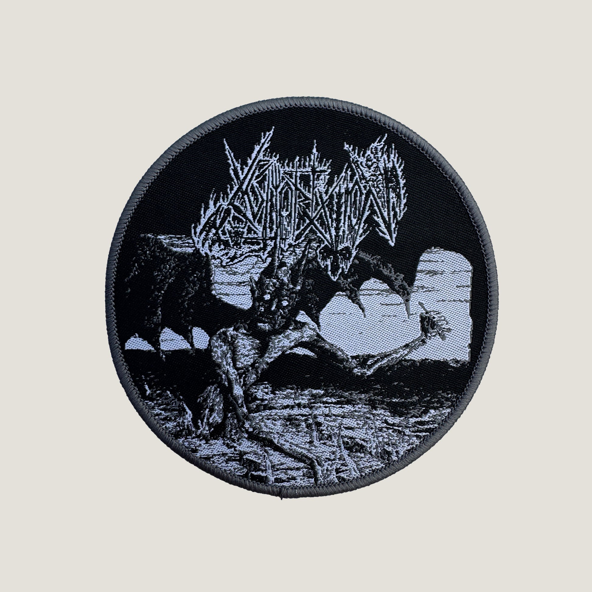Temporal Dimensions Patches Abhorration Demonolatry Gray Border Woven Patch