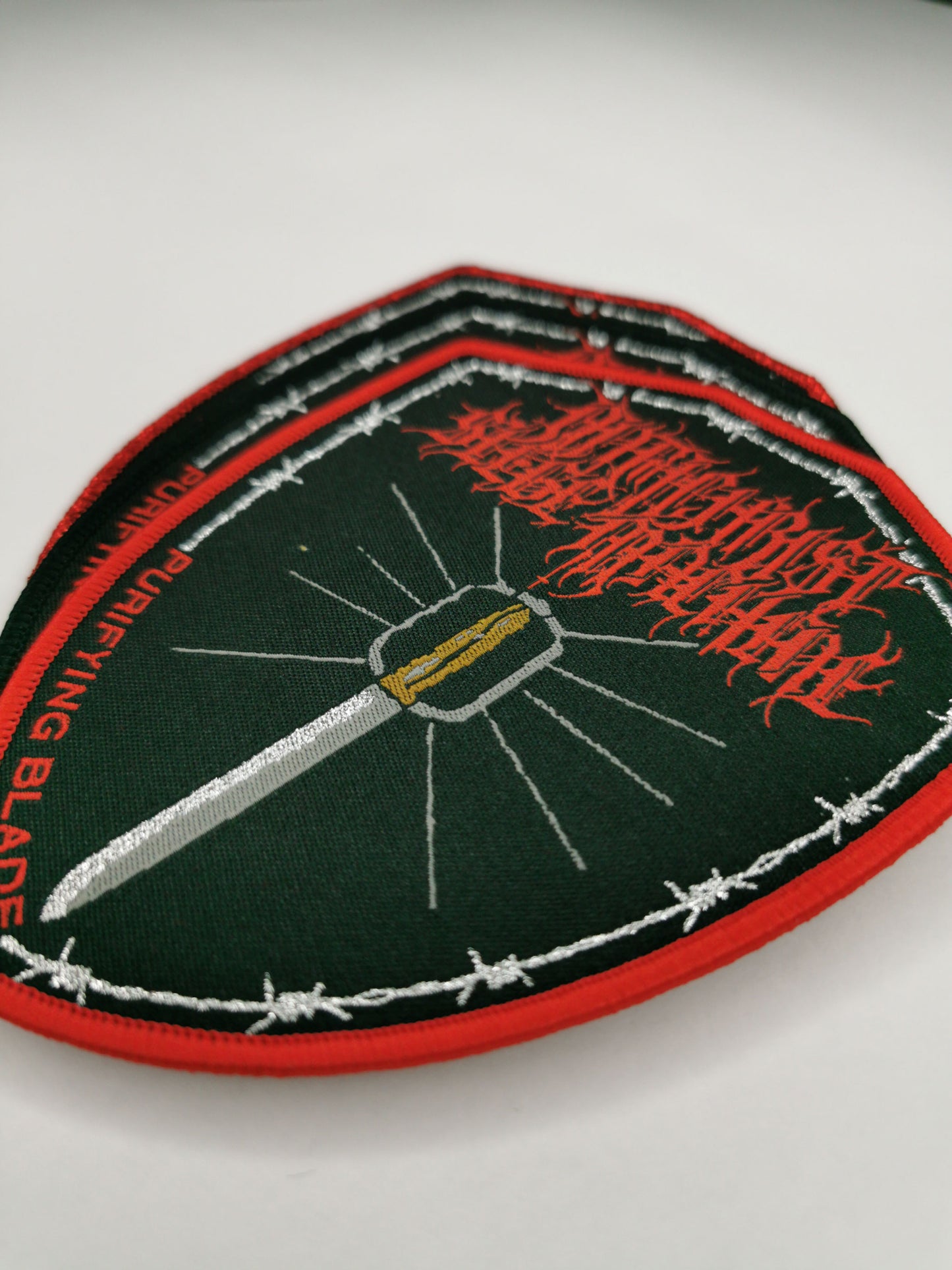Temporal Dimensions Patches Antichrist Siege Machine Purifying Blade Metal Woven Patches
