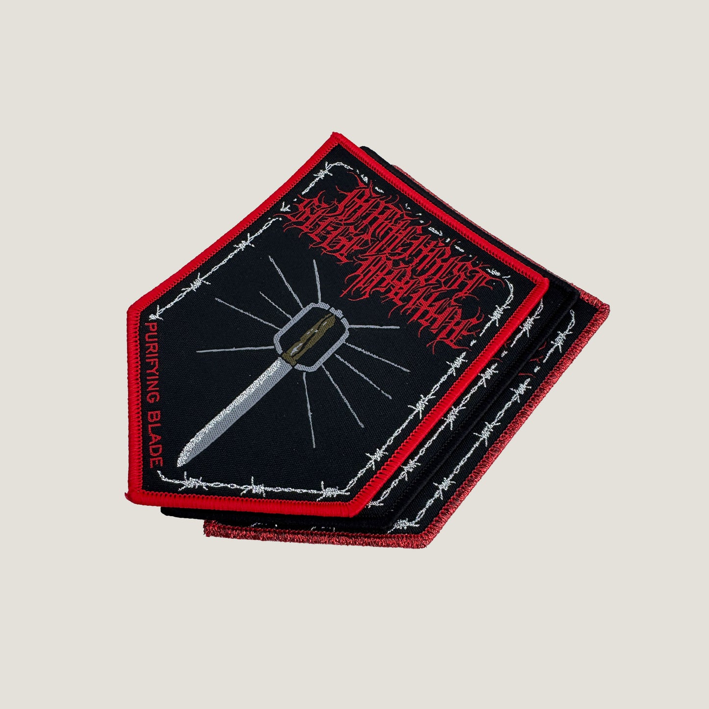 Temporal Dimensions Patches Antichrist Siege Machine Purifying Blade Metal Woven Patches
