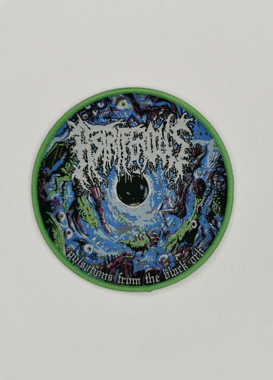 Temporal Dimensions Patches Astriferous Pulsations from the Black Orb Green Border Woven Patch