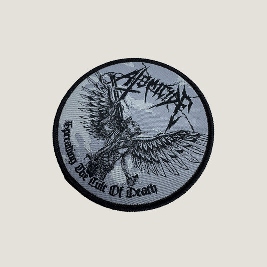 Temporal Dimensions Patches Atomicide Spreading the Cult of Death Black Border Woven Patch