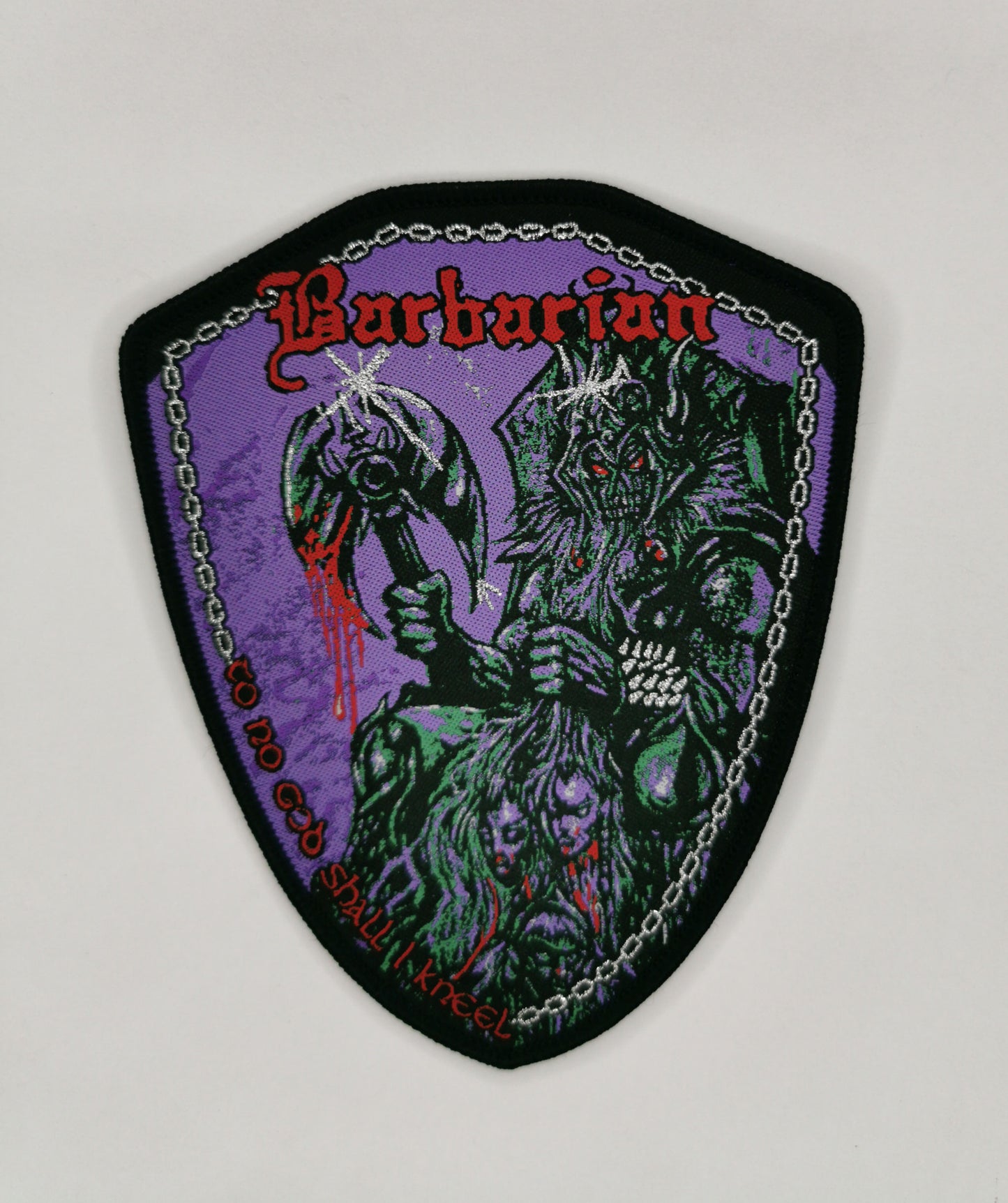 Temporal Dimensions Patches Barbarian To know god I Kneel Black Border