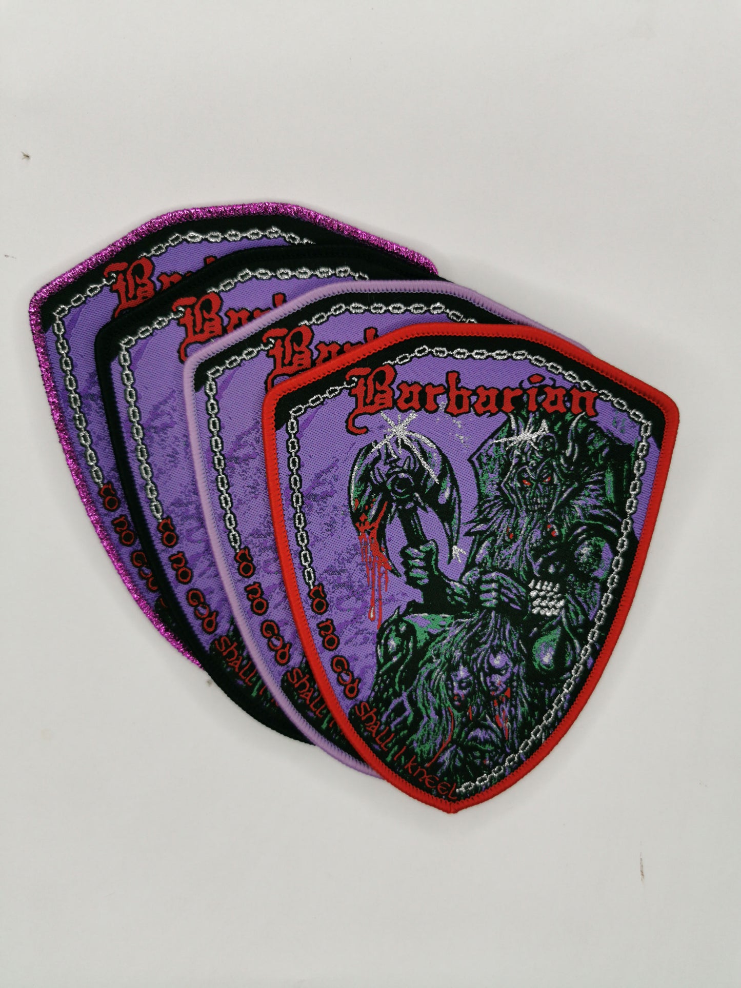 Temporal Dimensions Patches Barbarian To know god I Kneel Metal Woven Patches