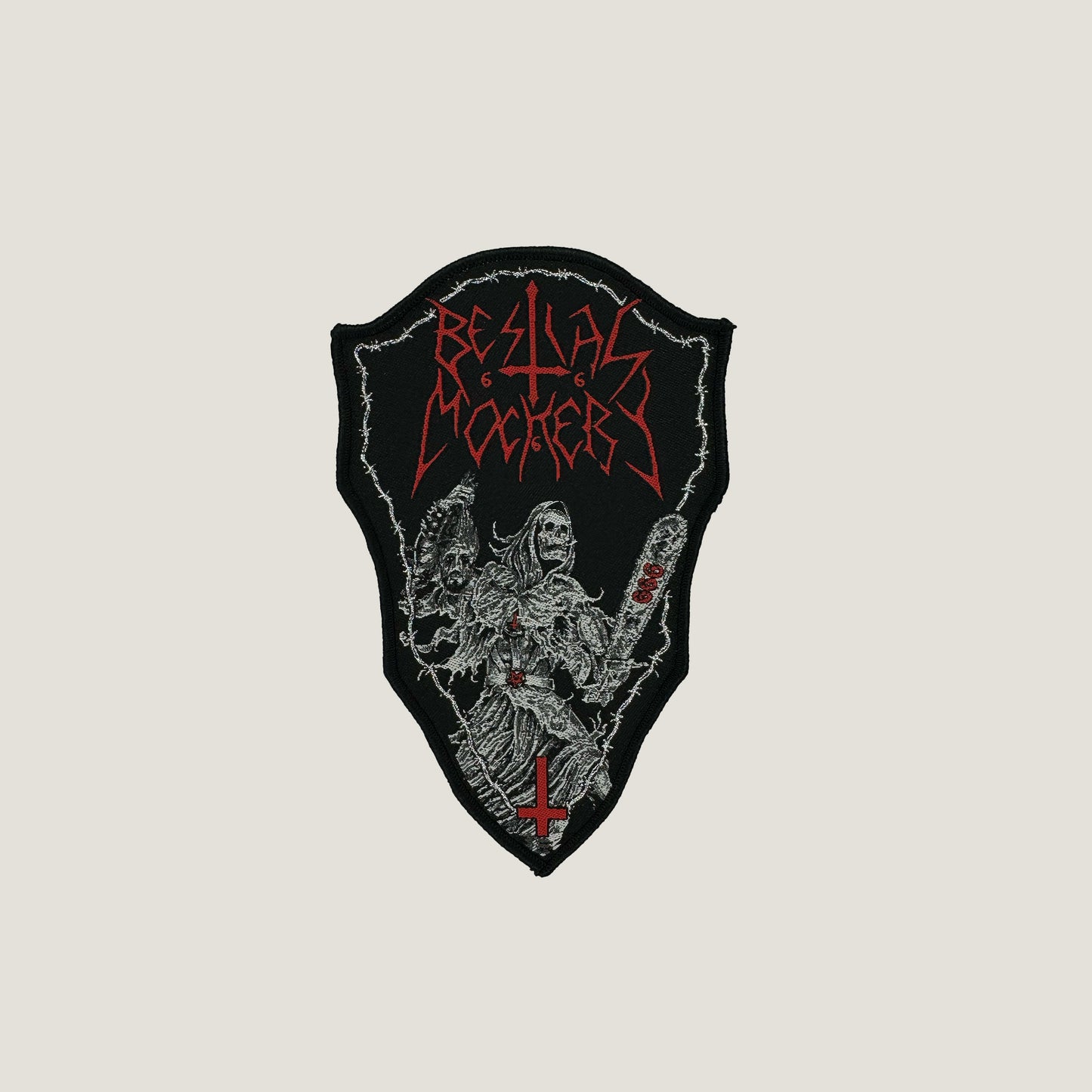 Temporal Dimensions Patches Bestial Mockery Gospel of the Insane Black Border Woven Patch
