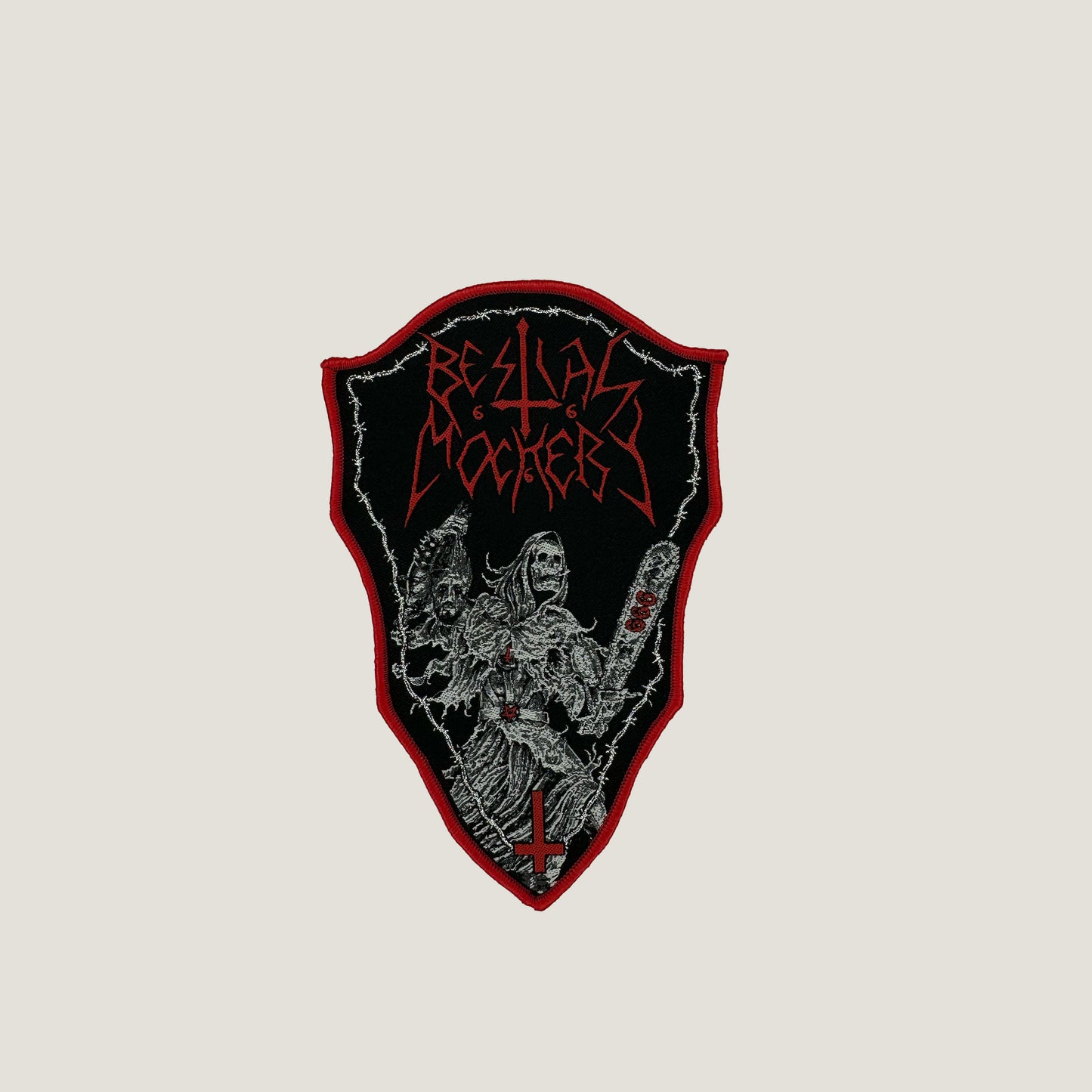 Temporal Dimensions Patches Bestial Mockery Gospel of the Insane Red Border Woven Patch