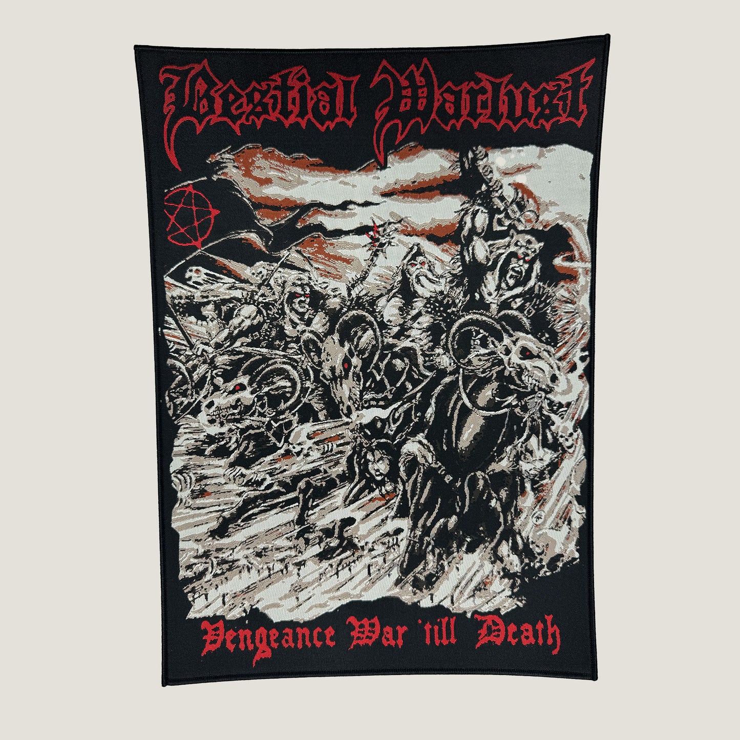 Temporal Dimensions Patches Bestial Warlust Vengeance War till Death Black Border Woven Backpatch