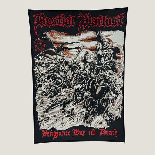 Temporal Dimensions Patches Bestial Warlust Vengeance War till Death Black Border Woven Backpatch