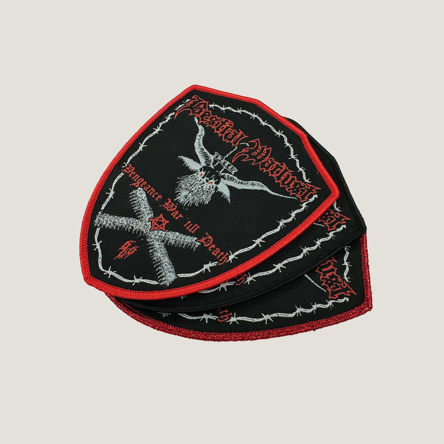 Temporal Dimensions Patches Bestial Warlust Vengeance War till Death Metal Woven Patches