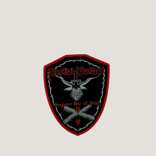 Temporal Dimensions Patches Bestial Warlust Vengeance War till Death Red Border Woven Patch