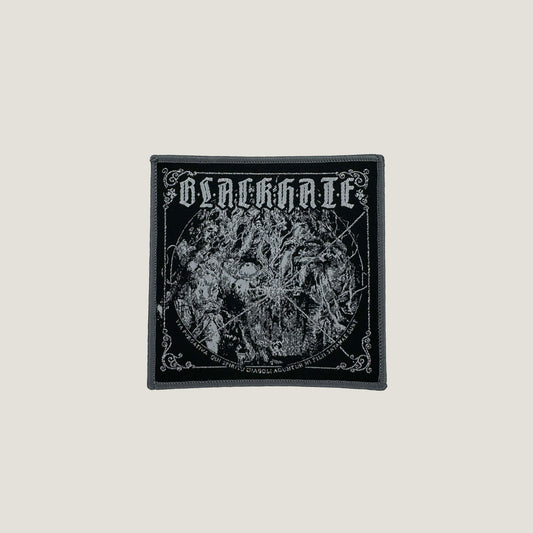 Temporal Dimensions Patches Black Hate Via Pvrgativa Qui Spiritu Diaboli Aguntur Hi Filii Satanae Sunt Gray Border Woven Patch