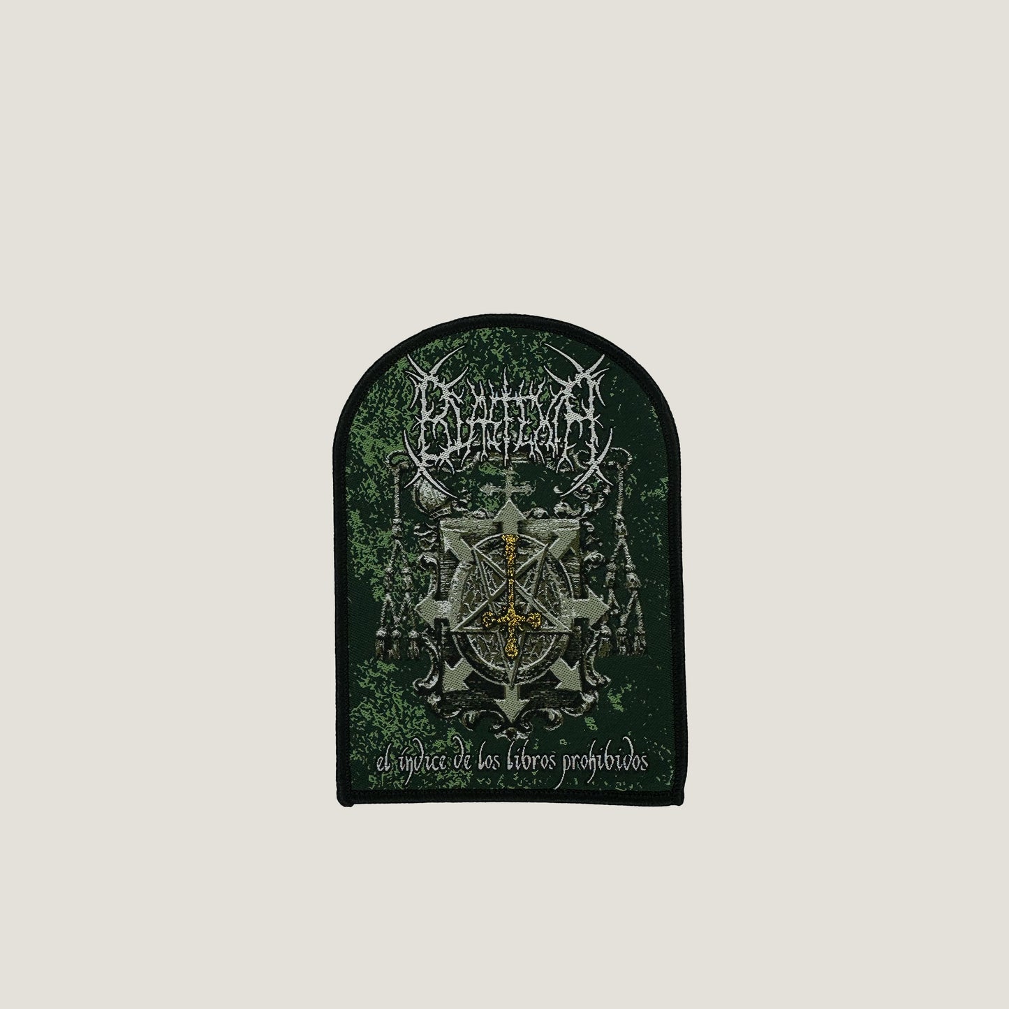 Temporal Dimensions Patches Blasfemia El Indice De Los Libros Prohibidos Black Border Woven Patch