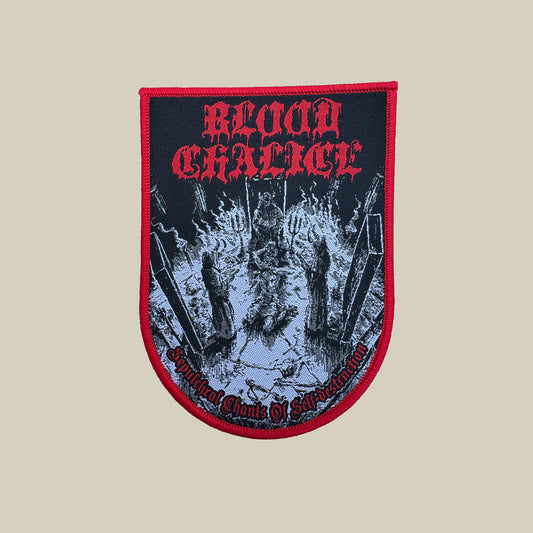 Temporal Dimensions Patches Blood Chalice Sepulchral Chants of Self Destruction Red Border Woven Patch
