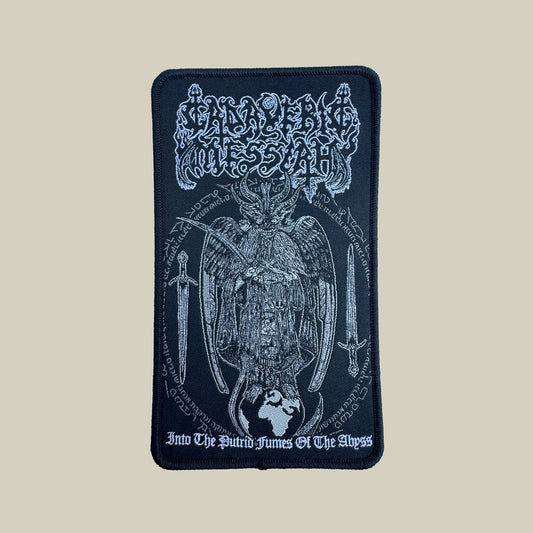 Temporal Dimensions Patches Cadaveric Messiah Into the Putrid Fumes of the Abyss Black Border Woven Patch