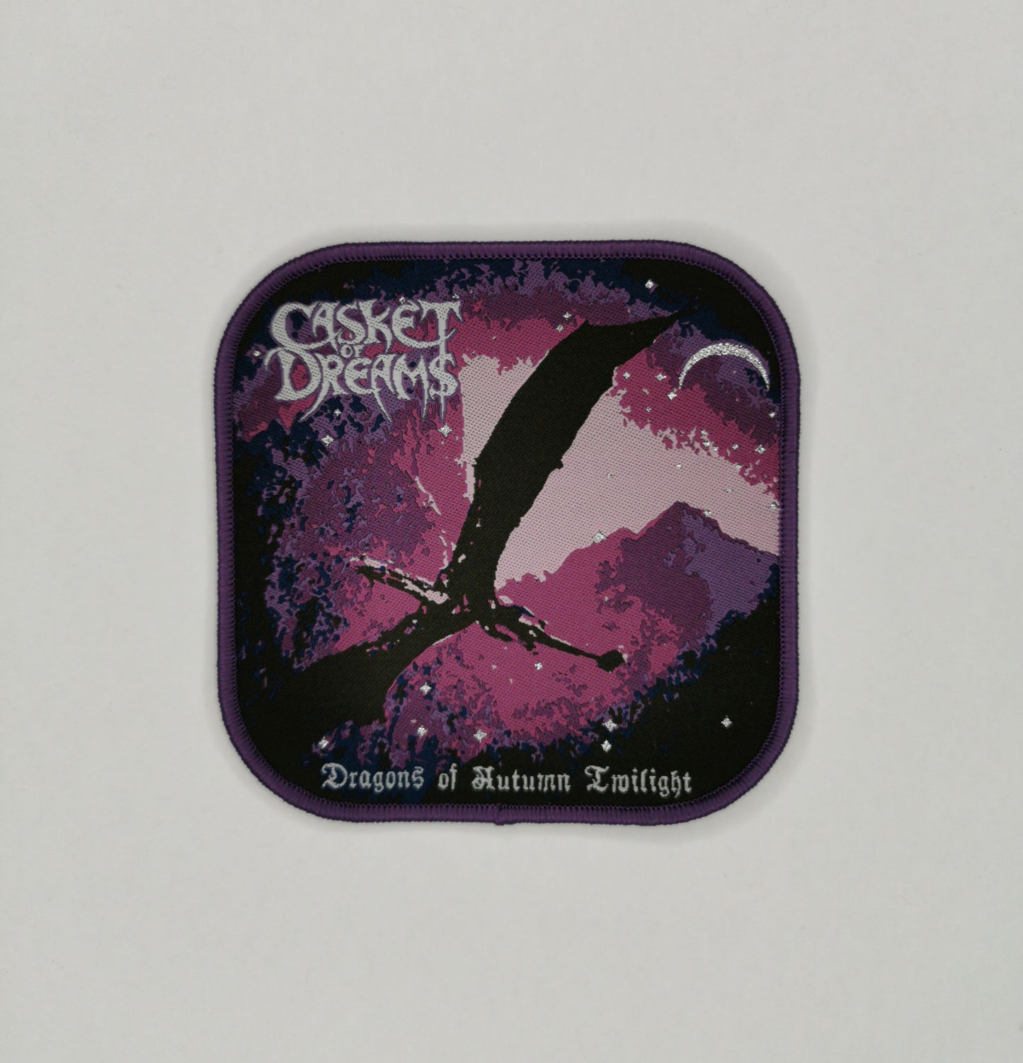 Temporal Dimensions Patches Casket of Dreams Dragons of Autumn Twilight Purple Border Woven Patch