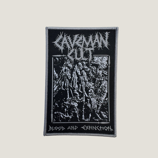 Temporal Dimensions Patches Caveman Cult Blood and Extinction Gray Border Woven Patch