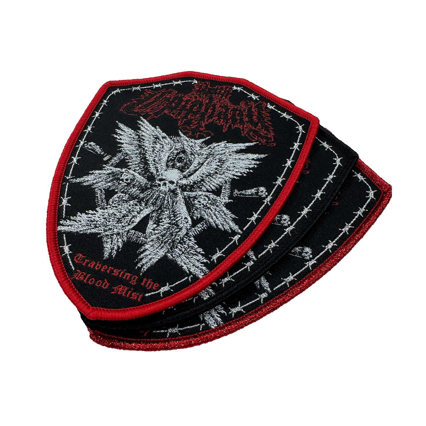 Temporal Dimensions Patches Death Epiphany Traversing the Blood Mist Metal Woven Patches
