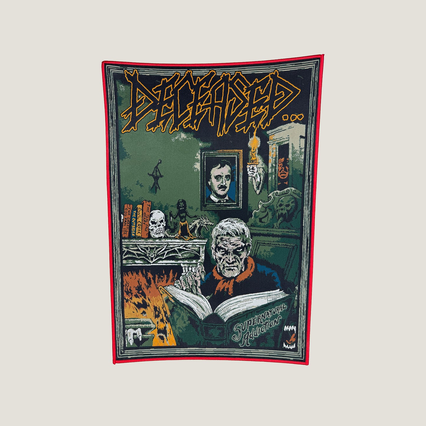 Temporal Dimensions Patches Deceased Supernatural Addiction Red Border Woven Backpatch
