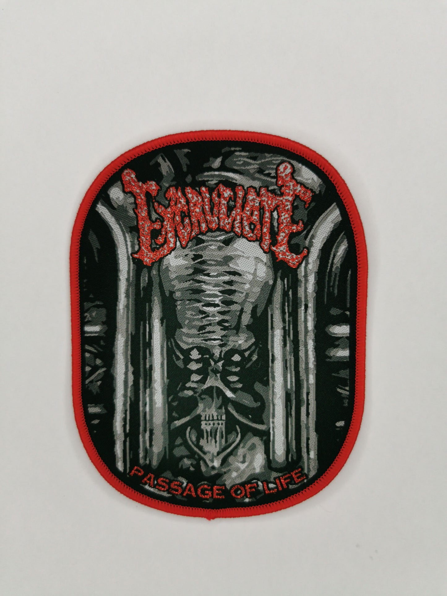 Temporal Dimensions Patches Excruciate Passage of Life Red Border Woven Patch