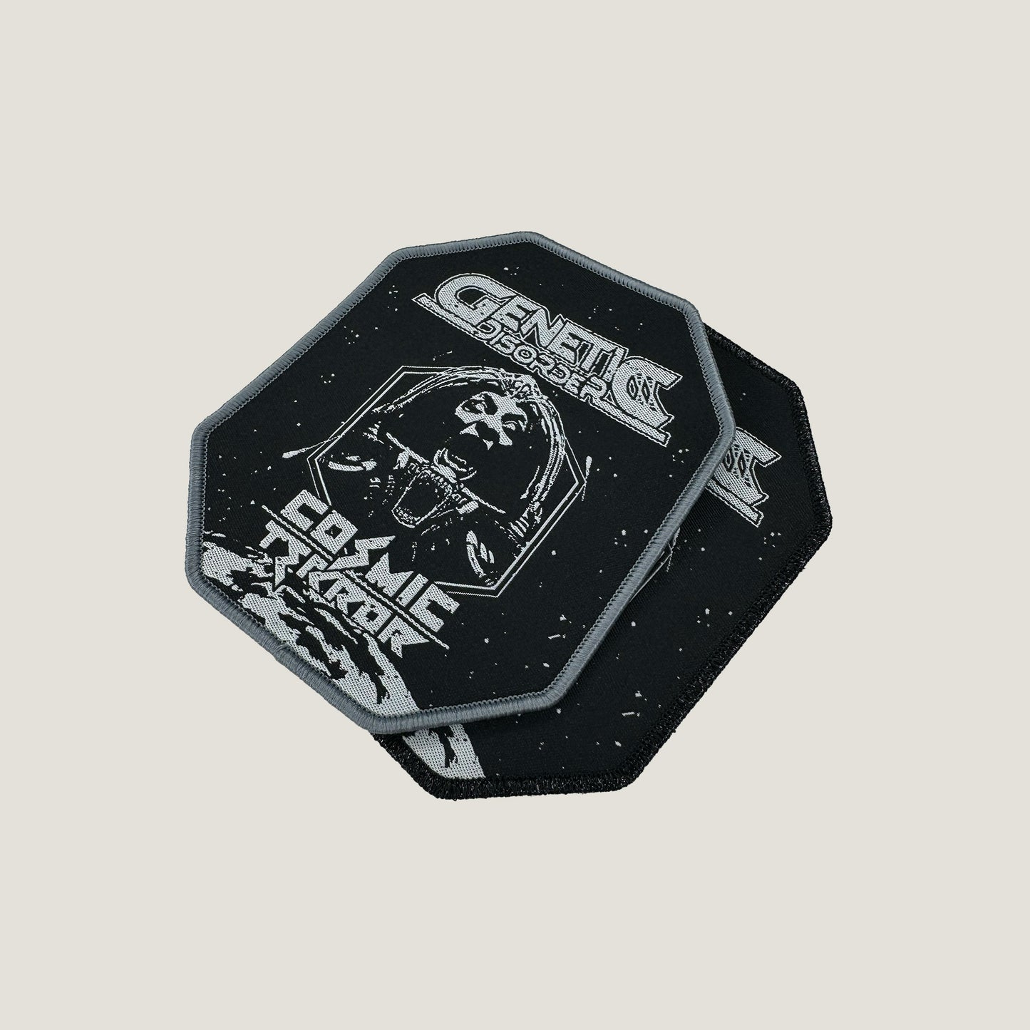 Temporal Dimensions Patches Genetic Disorder Cosmic Terror Metal Woven Patches