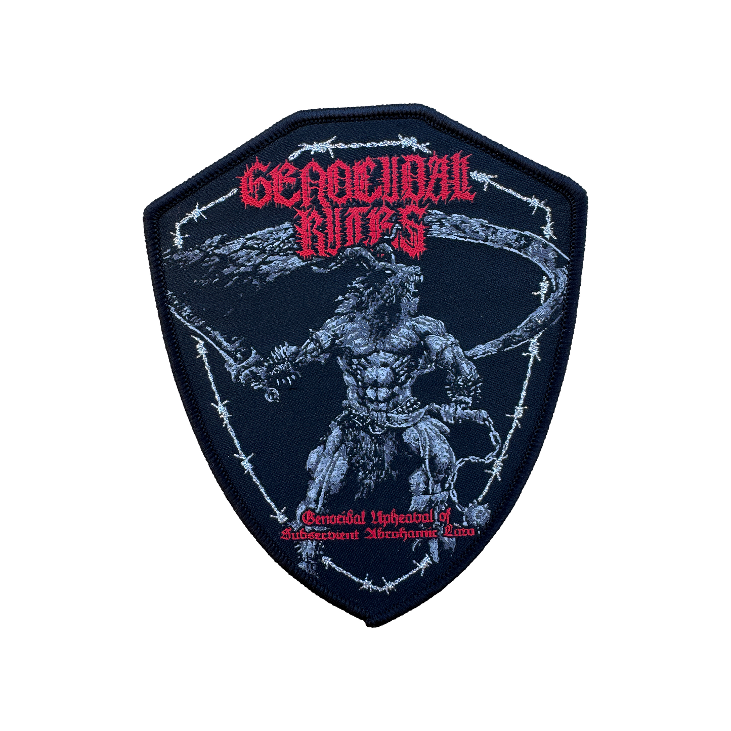 Temporal Dimensions Patches Genocidal Rites Genocidal Upheaval of Subservient Abrahamic Law Black Border Woven Patch