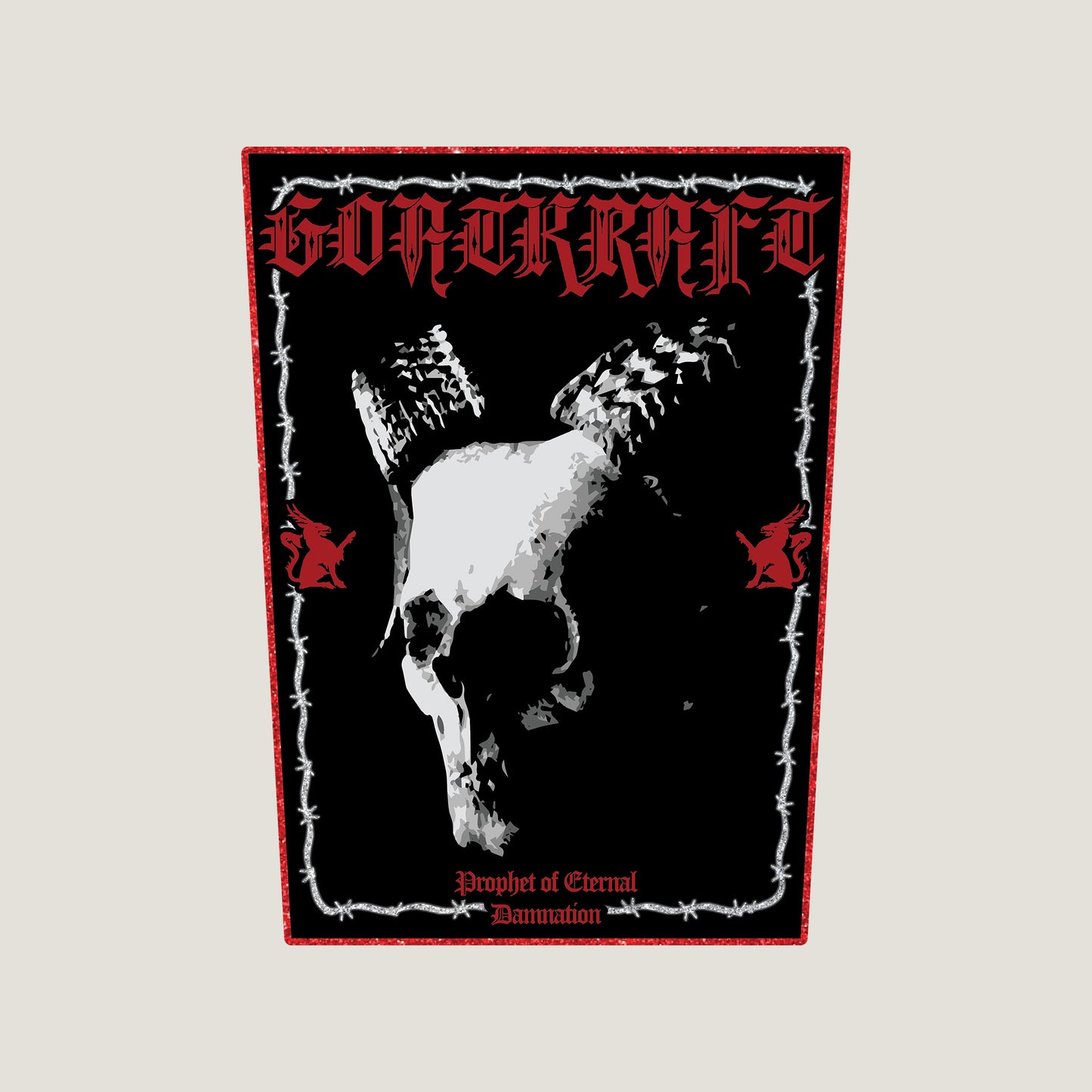 Temporal Dimensions Patches Goatkraft Prophet of Eternal Damnation Red Glitter Border Woven Backpatch