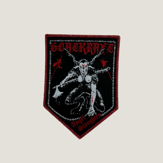 Temporal Dimensions Patches Goatkrat Angel Slaughter Red Glitter Border Woven Patch