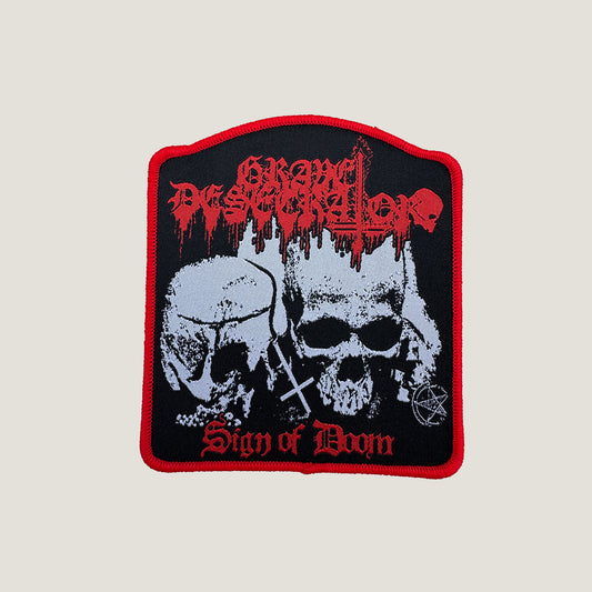 Temporal Dimensions Patches Grave Desecrator Sign of Doom Red Border Woven Patch