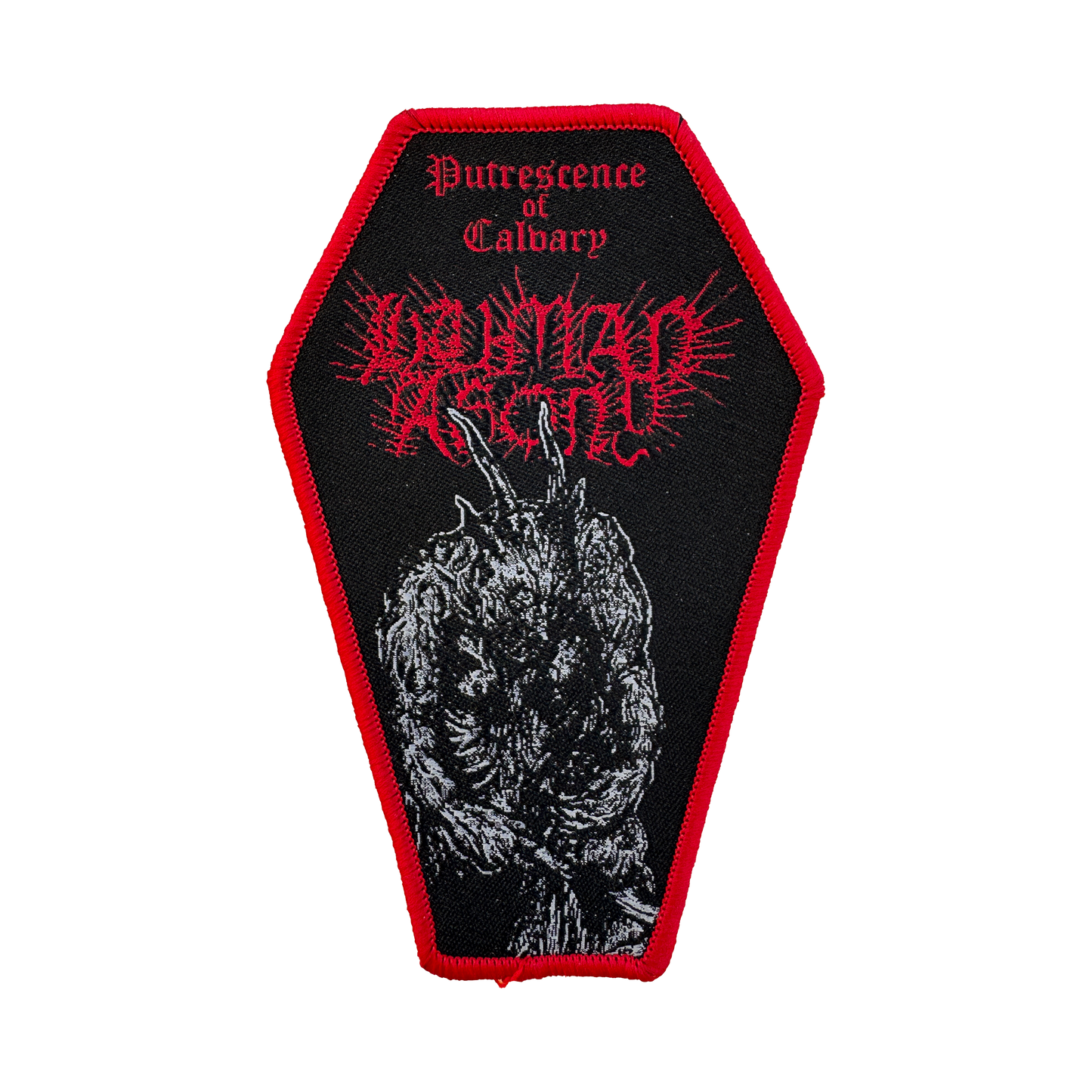 Temporal Dimensions Patches Human Agony Putrescence of Calvary Red Border Woven Patch