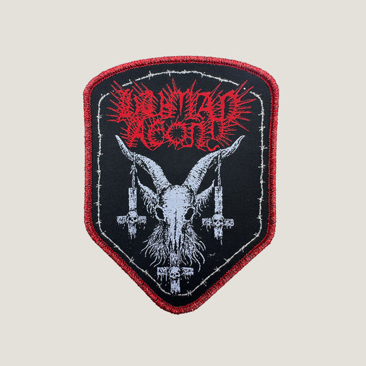 Temporal Dimensions Patches Human Agony Unification Through Disabrahamic Terrorism Red Glitter Border Woven Patch