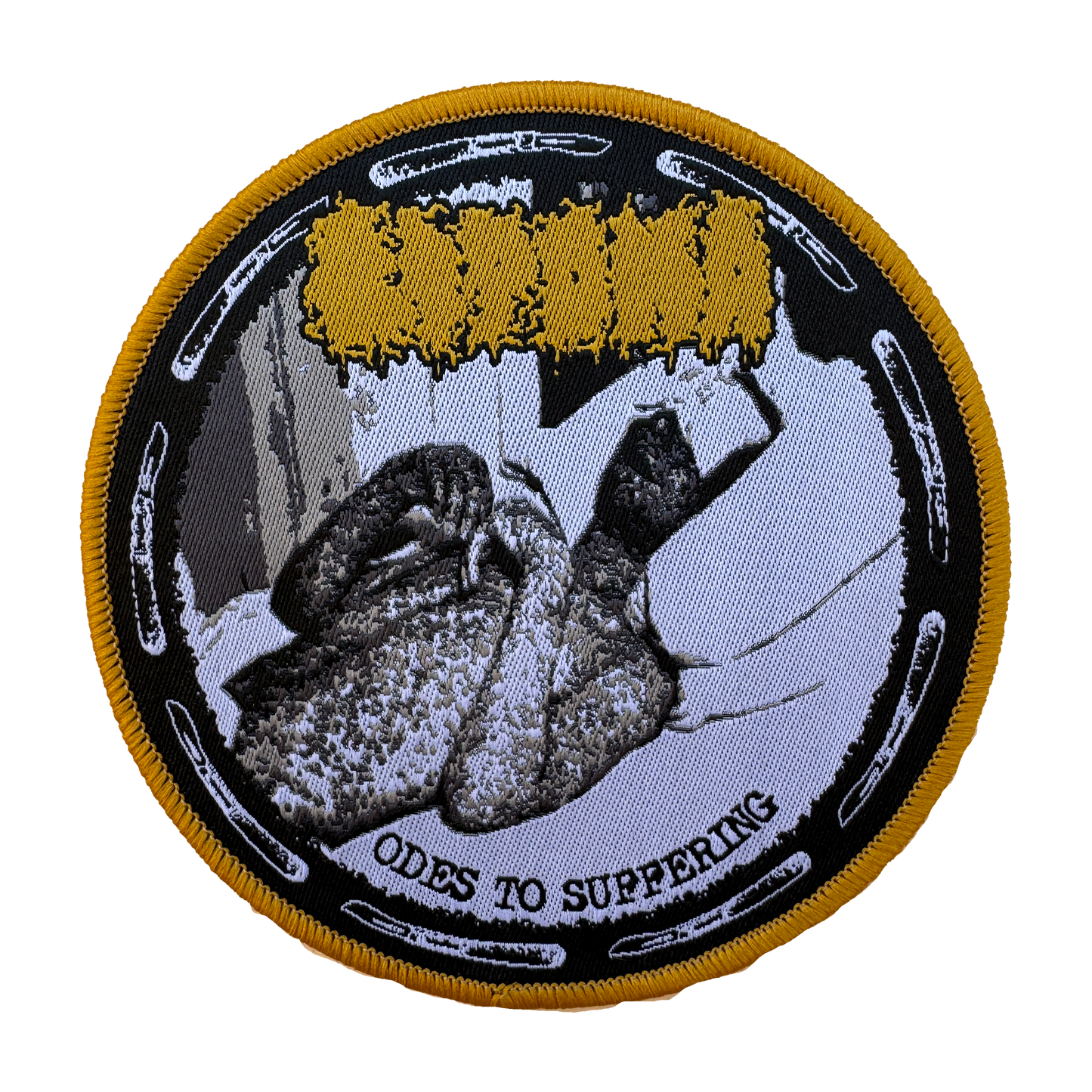 Temporal Dimensions Patches Lipoma Odes to Suffering Yellow Border Woven Patch