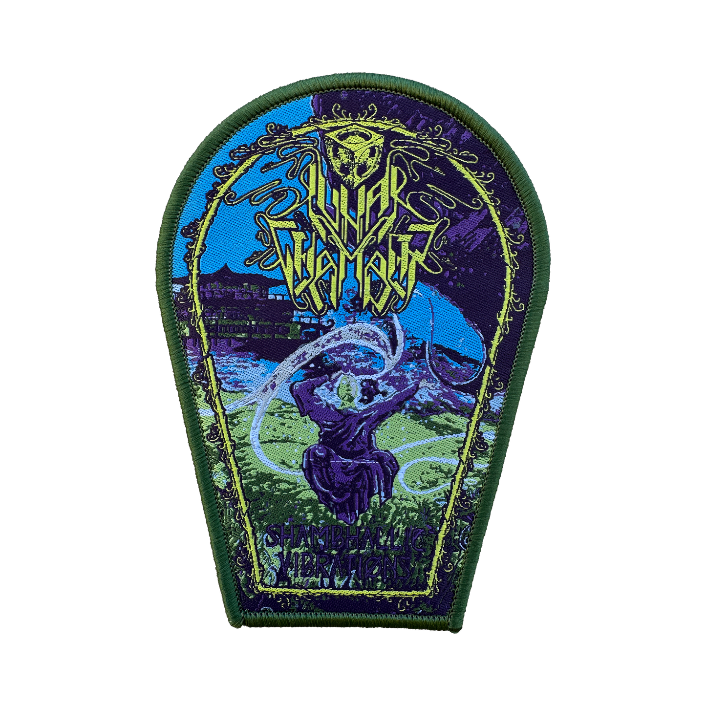 Temporal Dimensions Patches Lunar Chamber Shambhallic Vibrations Green Border Woven Patch