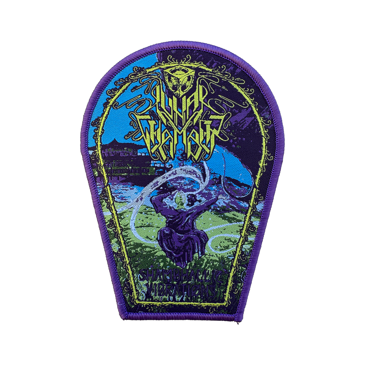 Temporal Dimensions Patches Lunar Chamber Shambhallic Vibrations Purple Border Woven Patch