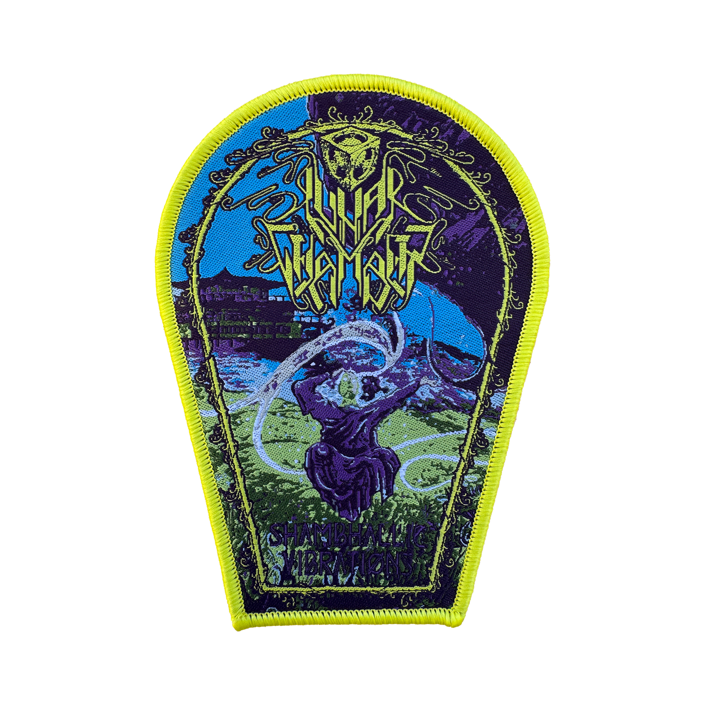 Temporal Dimensions Patches Lunar Chamber Shambhallic Vibrations Yellow Border Woven Patch
