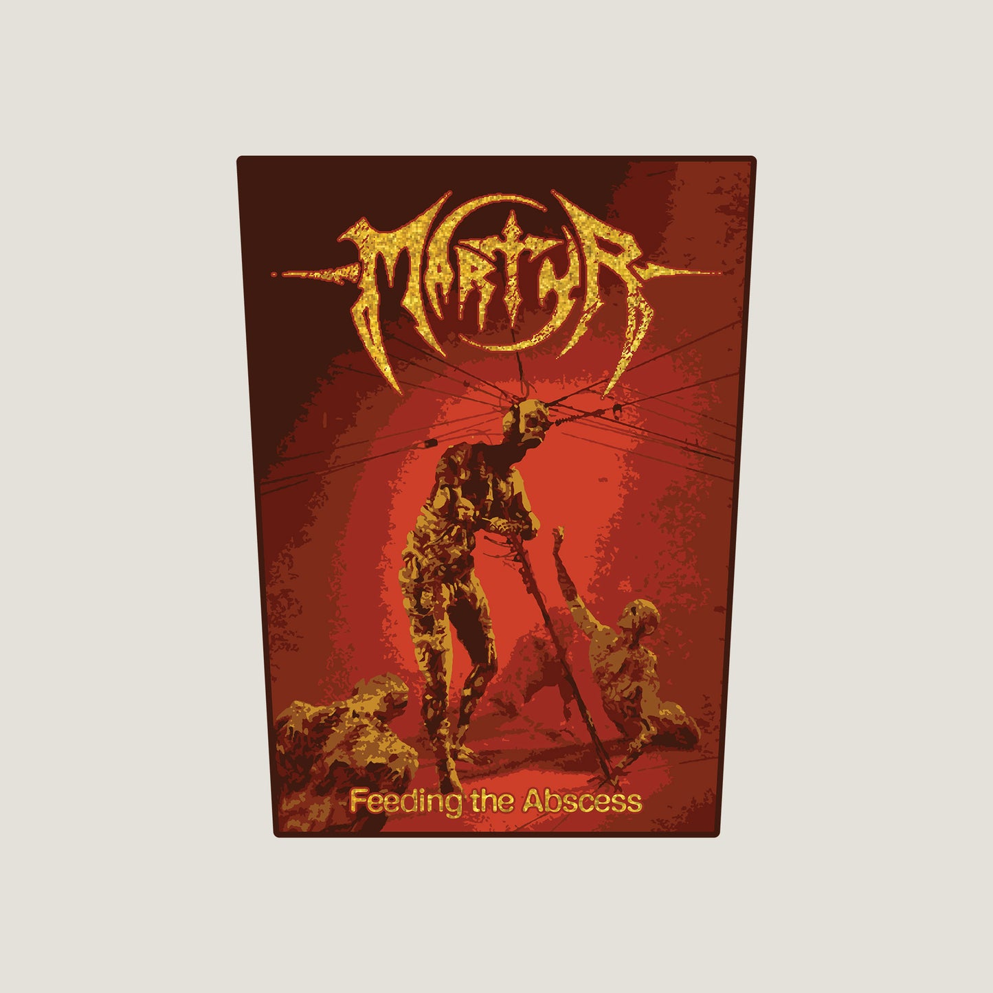 Temporal Dimensions Patches Martyr Feeding the Abscess Dark Red Border Woven BackPatch Technical Death Metal