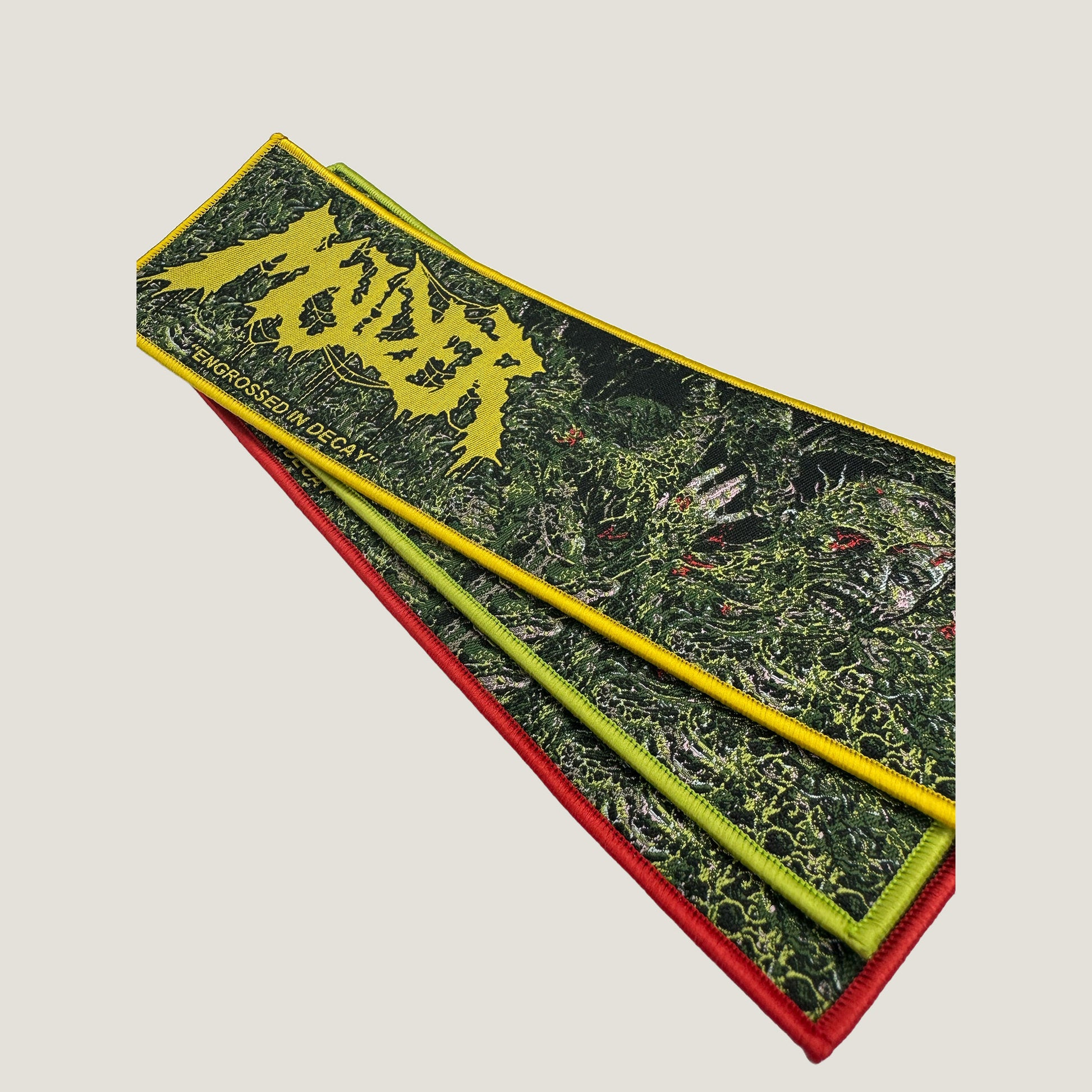 Temporal Dimensions Patches Molder Engrossed In Decay Metal Strip Woven Patch