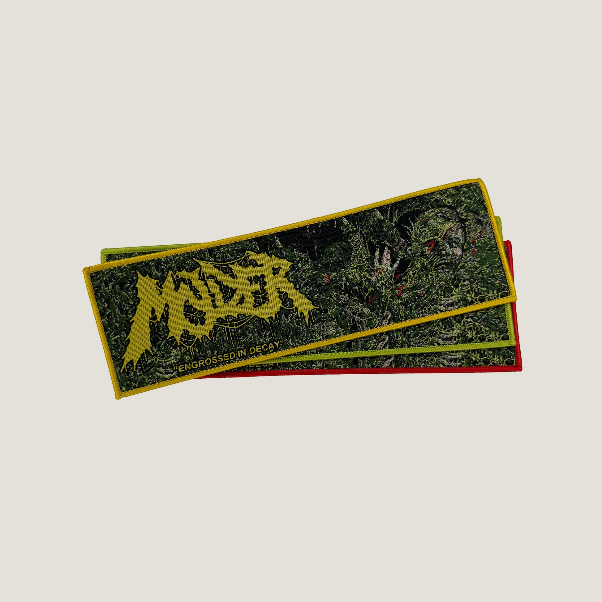 Temporal Dimensions Patches Molder Engrossed In Decay Strip Woven Patches