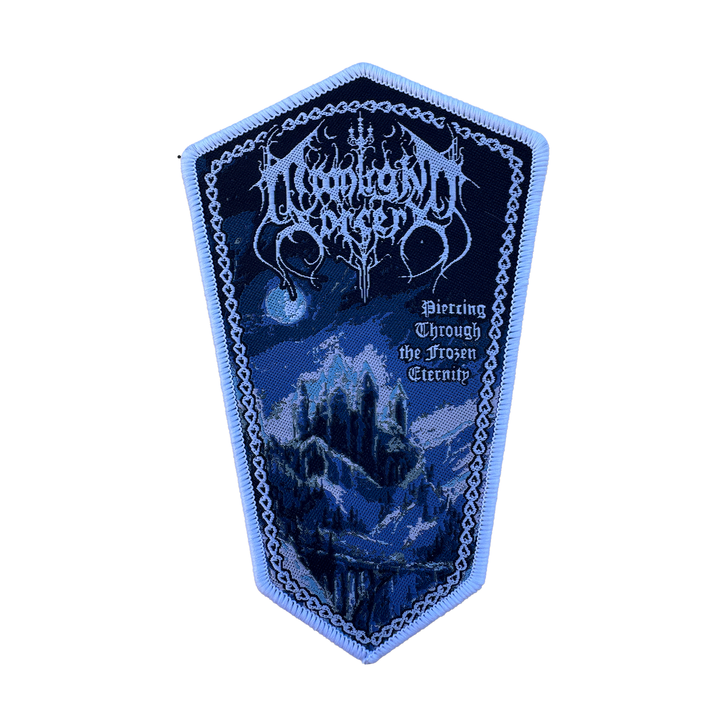 Temporal Dimensions Patches Moonlight Sorcery Piercing Through the Frozen Eternity White Border Woven Patch