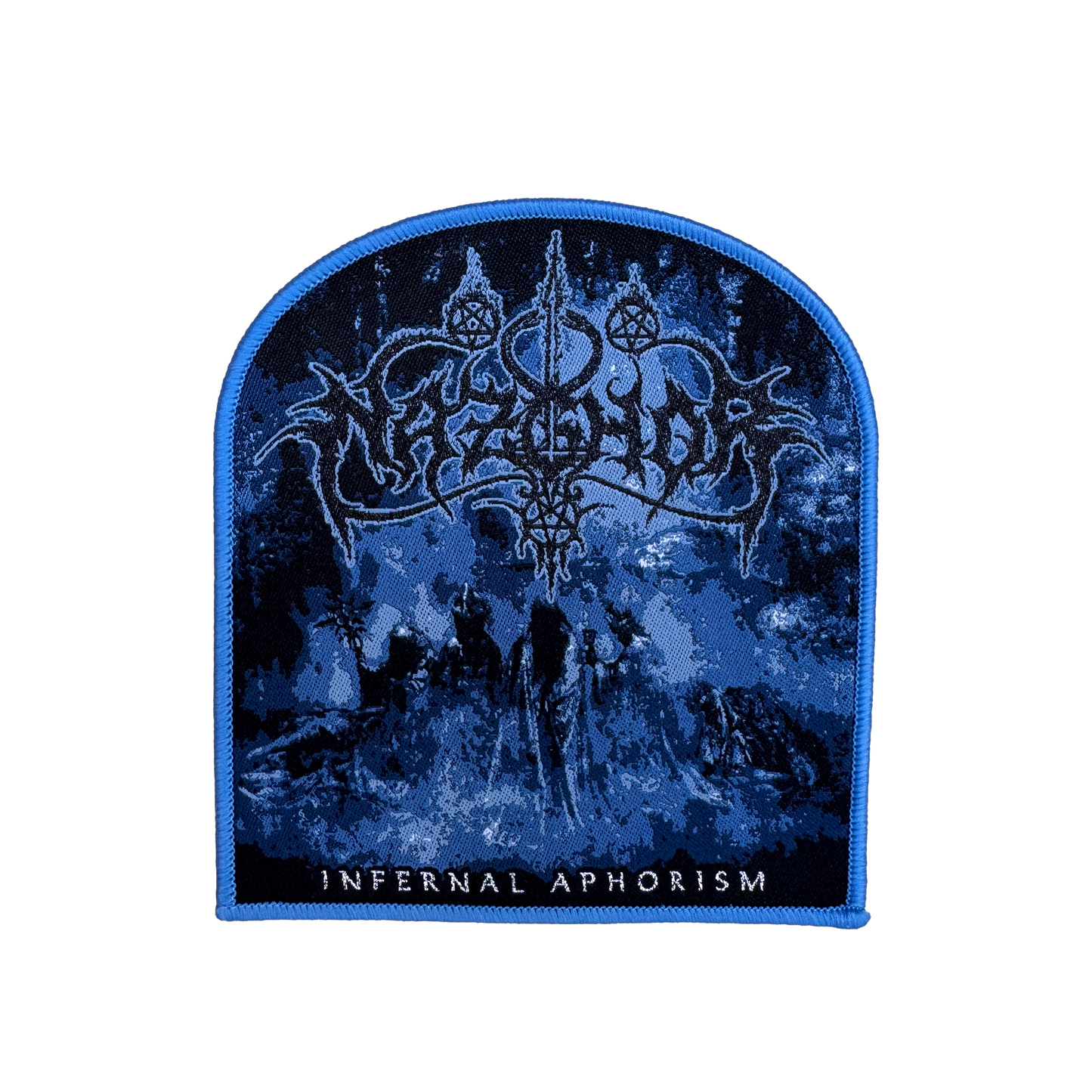 Temporal Dimensions Patches Nazghor Infernal Aphorism Blue Border Woven Patch