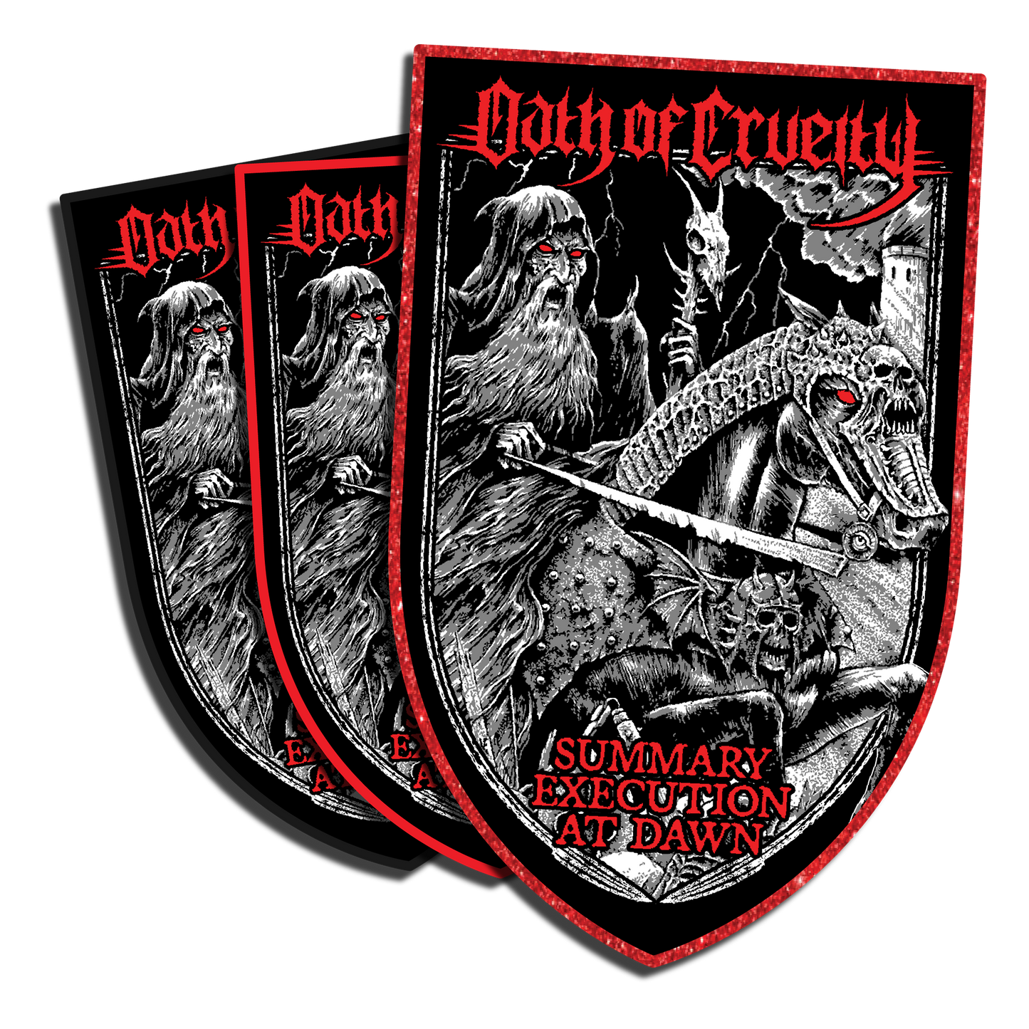 Temporal Dimensions Patches Oath of Cruelty Summary Execution at Dawn Woven Metal Patches