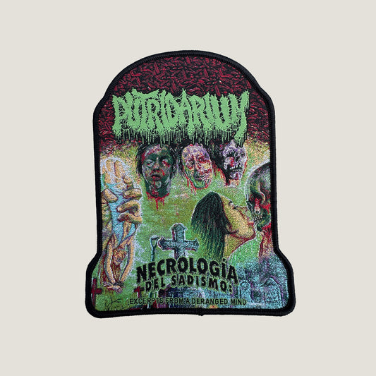 Temporal Dimensions Patches Pudridarium Necrologia del sadismo Excerpts from a Deranged Mind Black Border Woven Patch