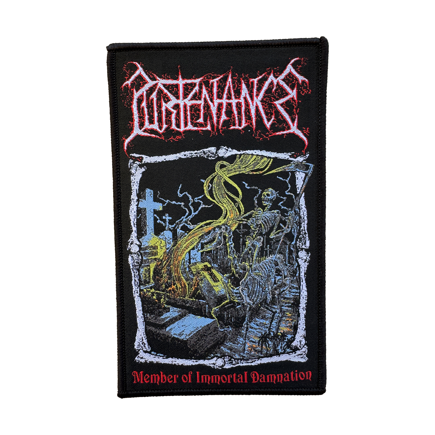 Temporal Dimensions Patches Purtenance Member of Immortal Damnation Black Border Woven Patch