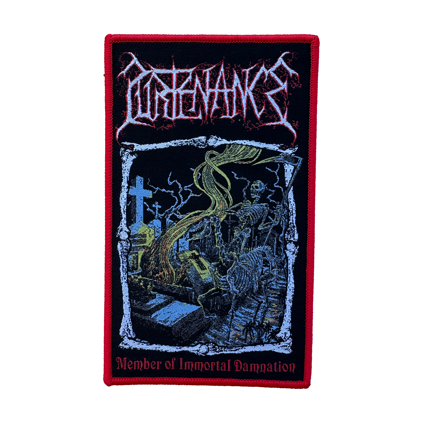 Temporal Dimensions Patches Purtenance Member of Immortal Damnation Red Border Woven Patch