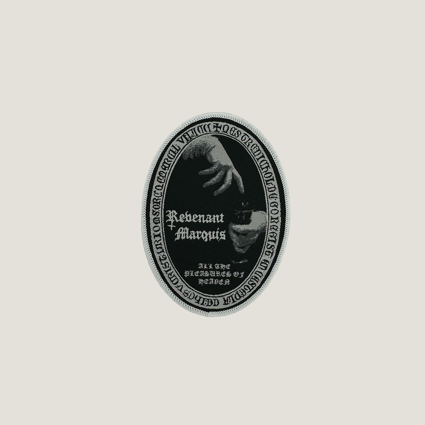 Temporal Dimensions Patches Revenant Marquis All The Pleasures of Heaven White Border Woven Patch