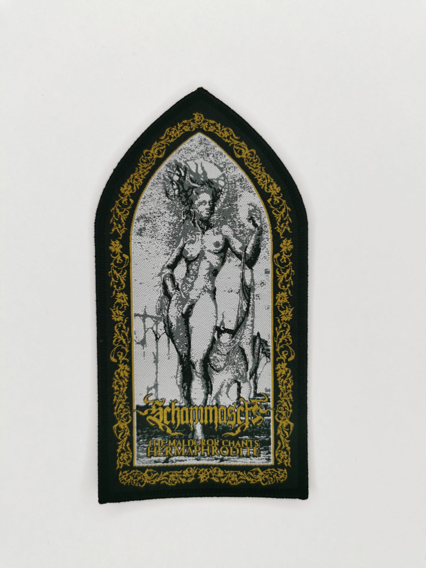 Temporal Dimensions Patches Schammasch The Maldoror Chants Hermaphrodite Black Border Woven Patch