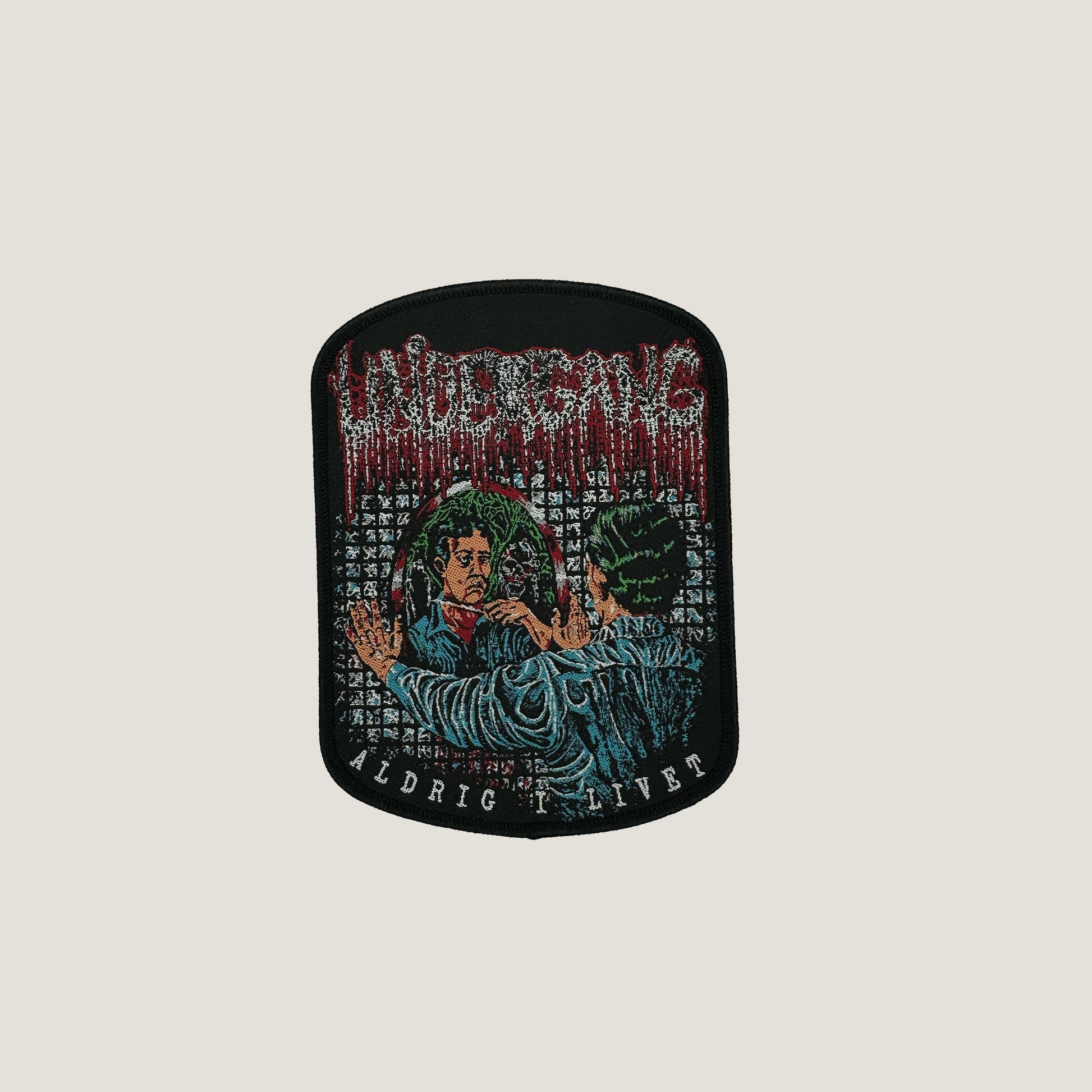 Temporal Dimensions Patches Undergang Aldrig i Livet Black Border Woven Patch