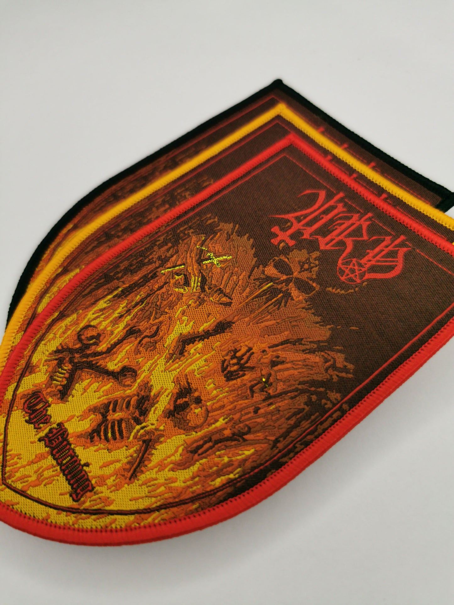 Temporal Dimensions Patches Urn The Burning Metal Woven Patches