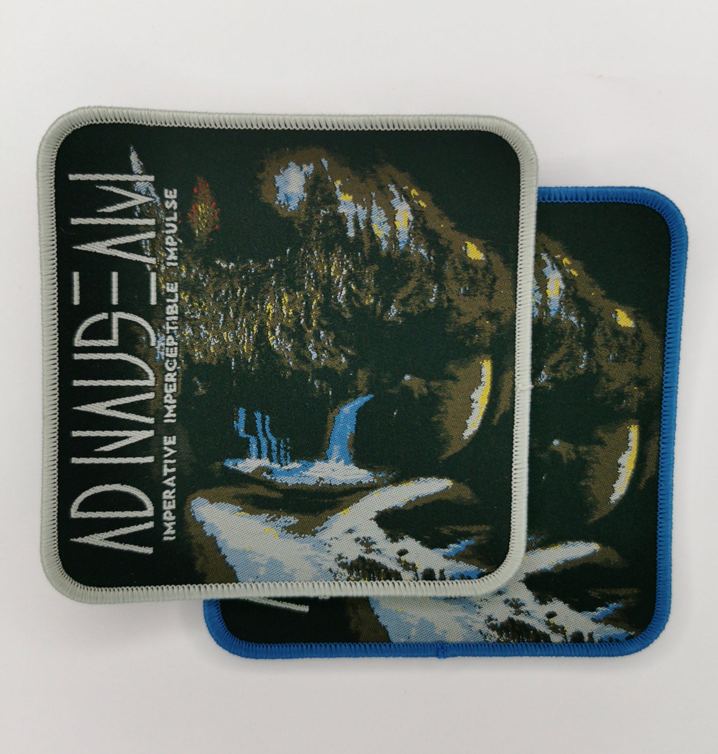 Blue and Gray Border Metal Band Patches for jackets Imperative Imperceptible Impulsive Technical Avant-garde Death Metal