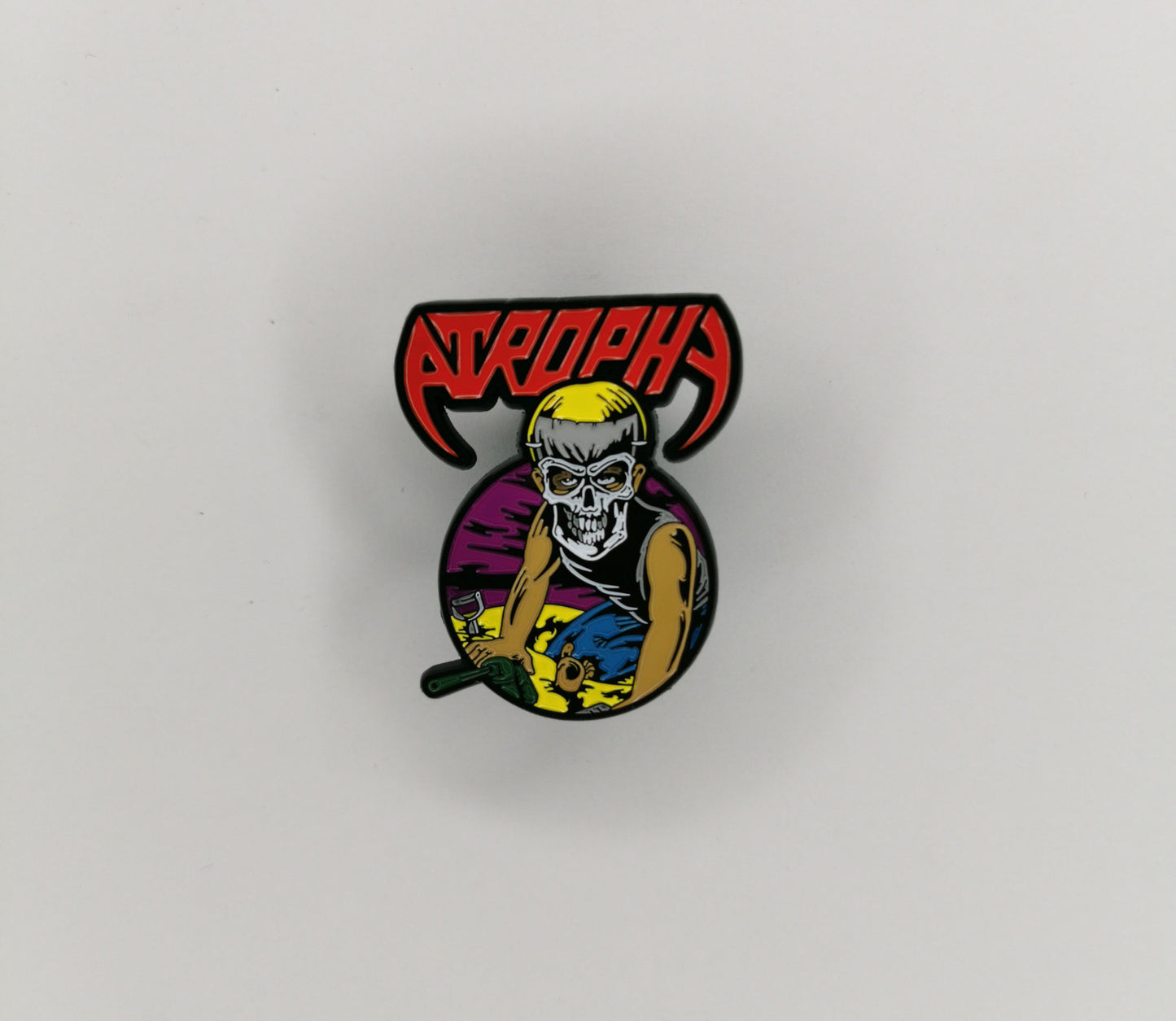 Atrophy Violent By Nature Enamel Pin American Old School Thrash Metal