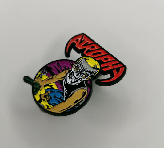 Atrophy Violent By Nature Enamel Pin Battle Vest Metal American Old School Thrash Metal